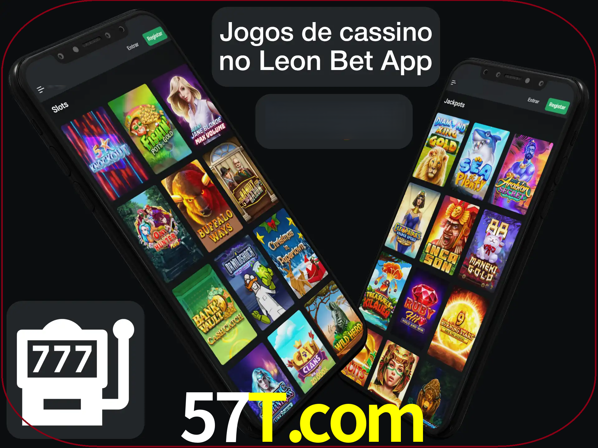 Escolha quais jogos de cassino jogar no app.