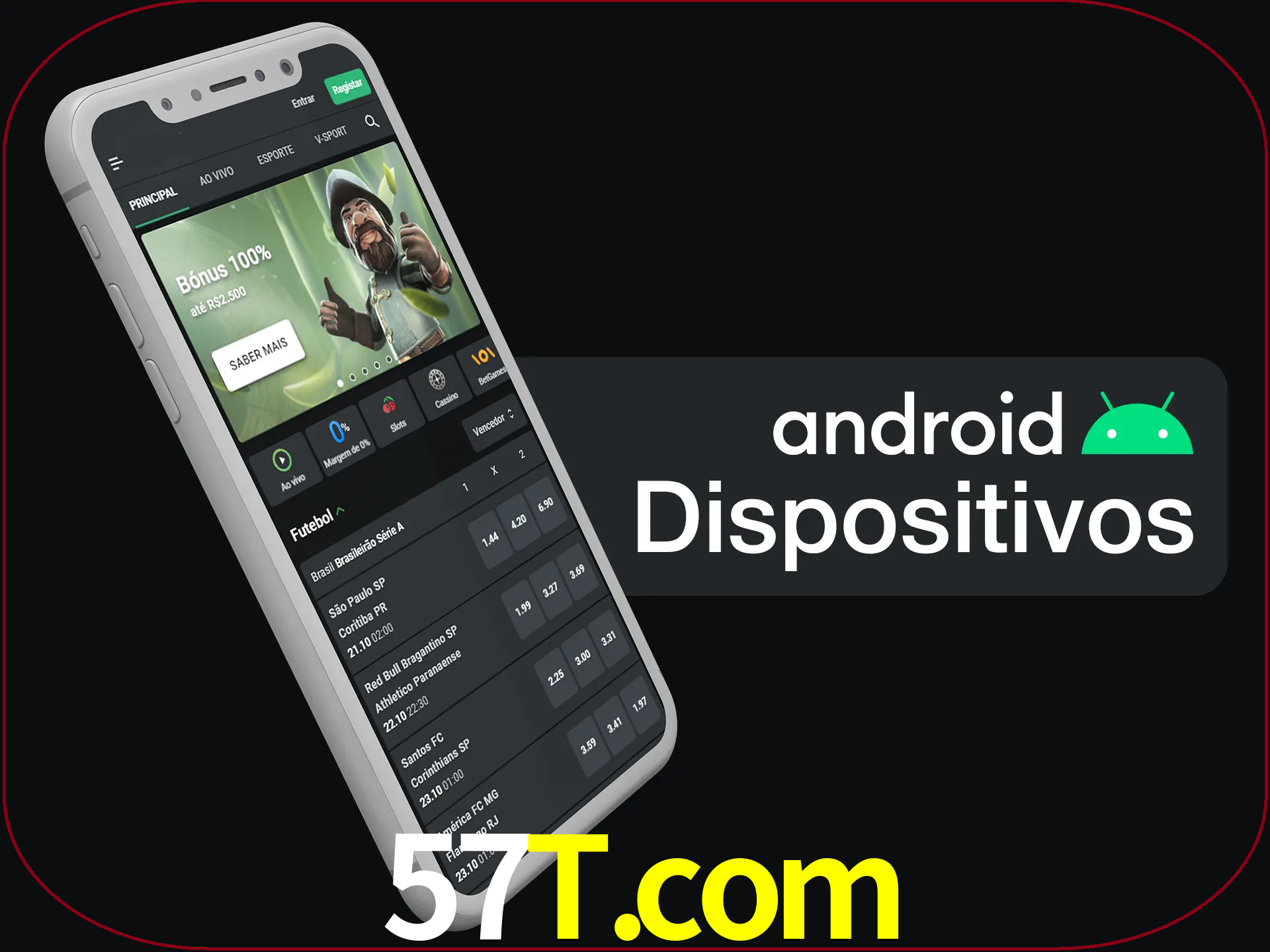 O aplicativo suporta a maioria de todos os dispositivos Android.