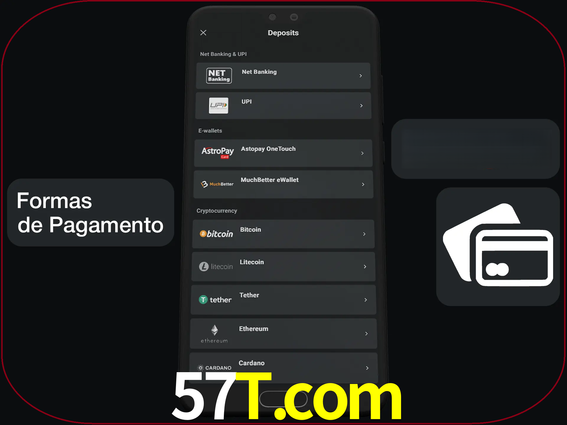 Escolha a forma de pagamento de sua preferência.