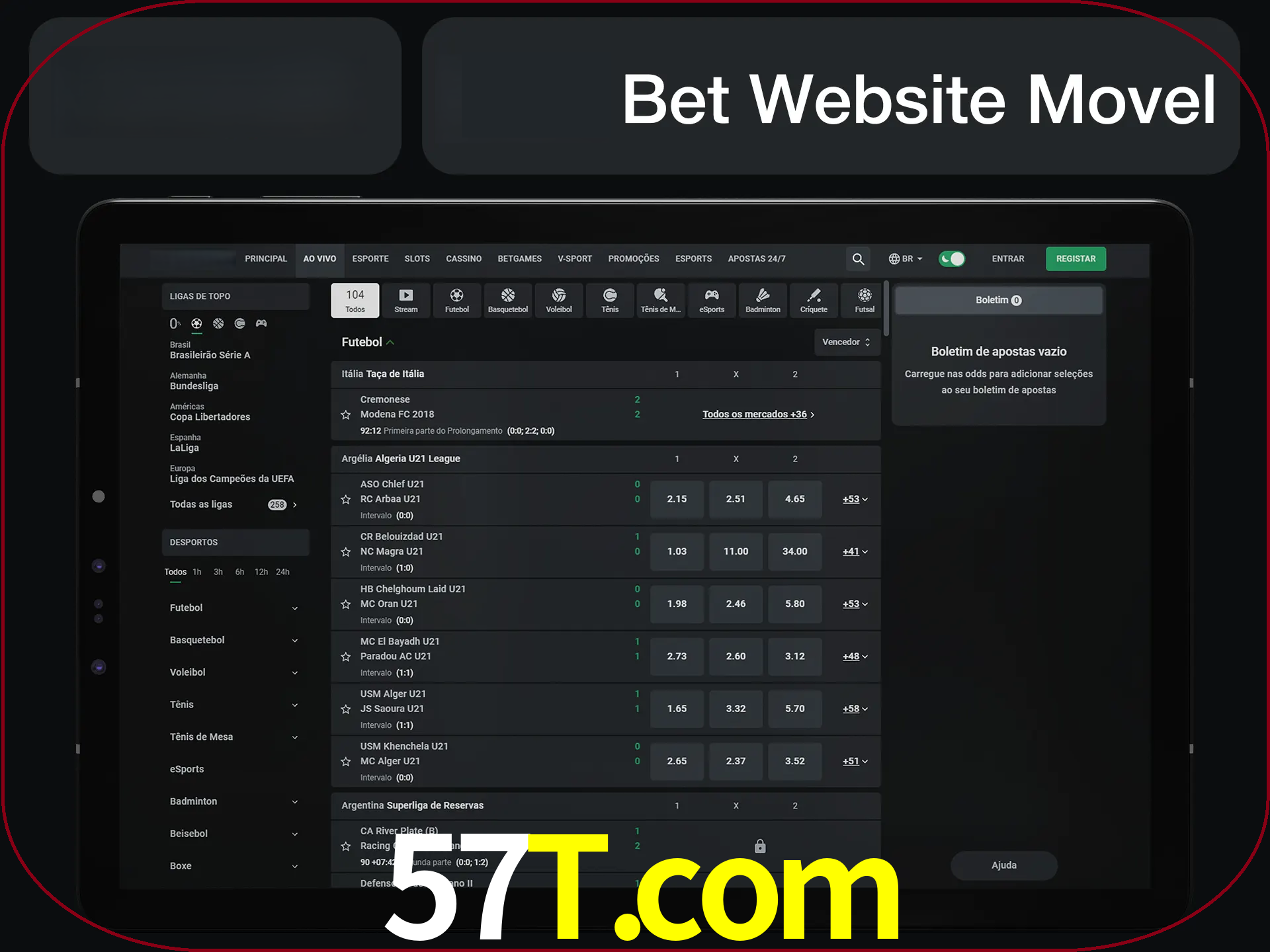 Use nosso website em qualquer dispositivo.
